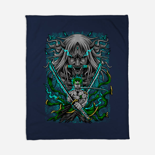 Zoro The Devil-None-Fleece-Blanket-aleoarts