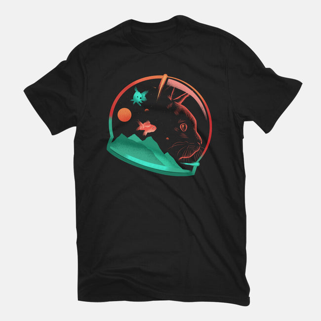 Astrocat In Space-Unisex-Basic-Tee-sachpica