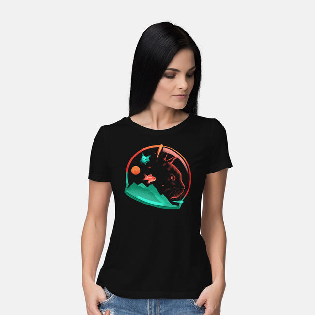 Astrocat In Space-Womens-Basic-Tee-sachpica