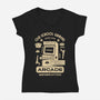 Arcade Gamers-Womens-V-Neck-Tee-Logozaste