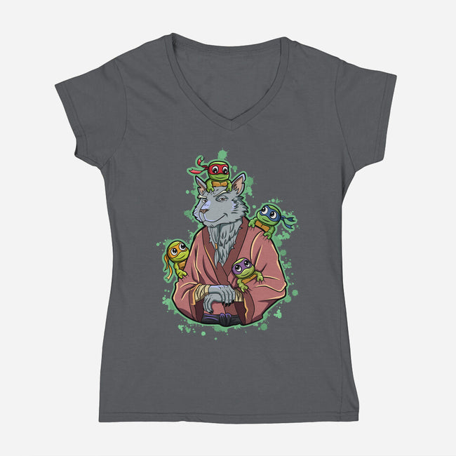 My Master My Dad-Womens-V-Neck-Tee-nickzzarto