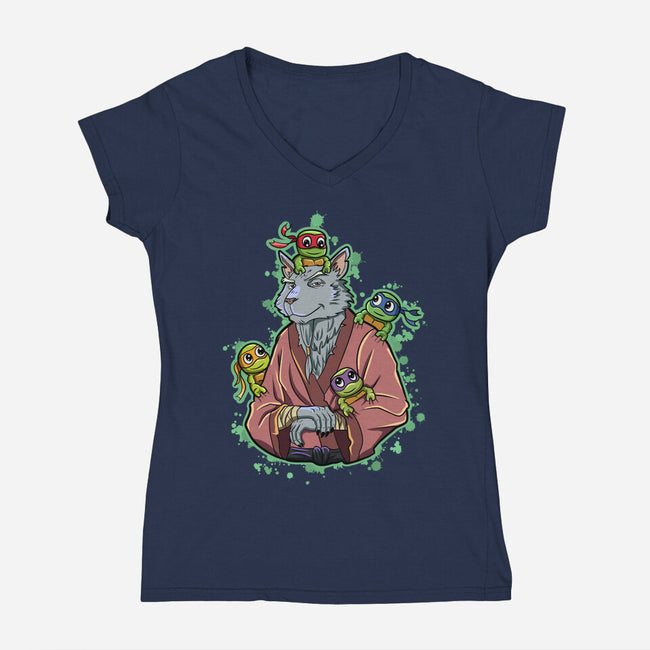 My Master My Dad-Womens-V-Neck-Tee-nickzzarto
