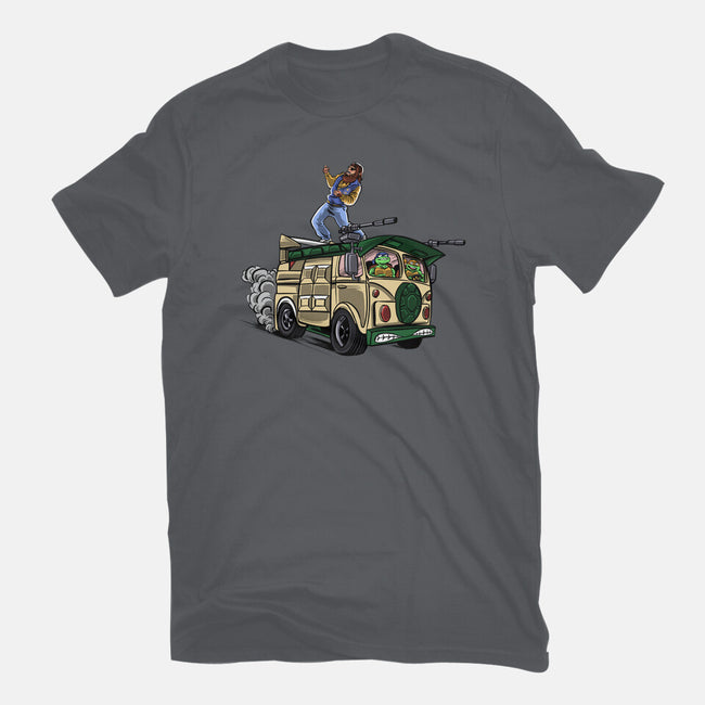 Surfing In The Turtle Van-Womens-Fitted-Tee-zascanauta