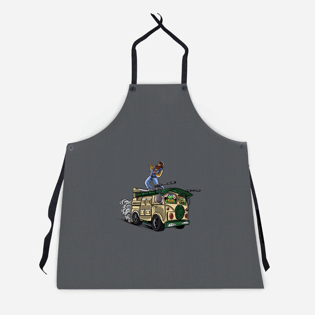 Surfing In The Turtle Van-Unisex-Kitchen-Apron-zascanauta