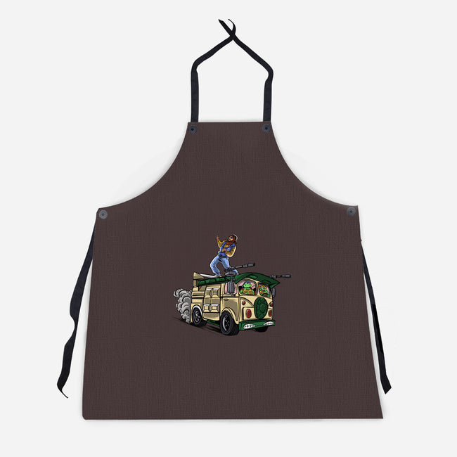 Surfing In The Turtle Van-Unisex-Kitchen-Apron-zascanauta