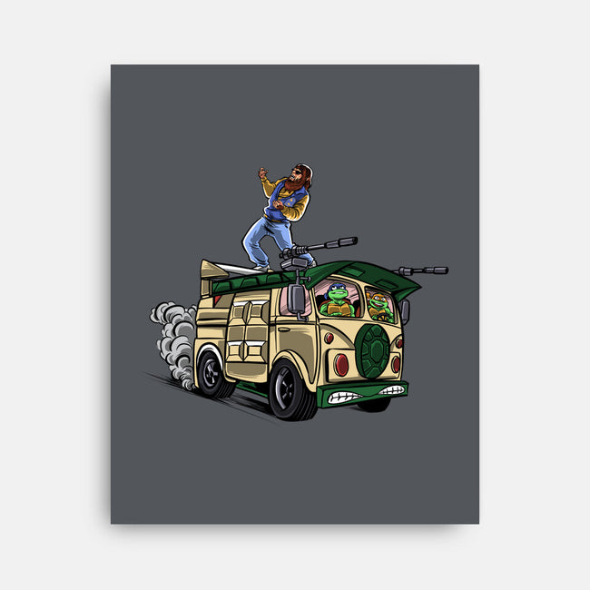 Surfing In The Turtle Van-None-Stretched-Canvas-zascanauta