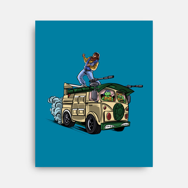 Surfing In The Turtle Van-None-Stretched-Canvas-zascanauta