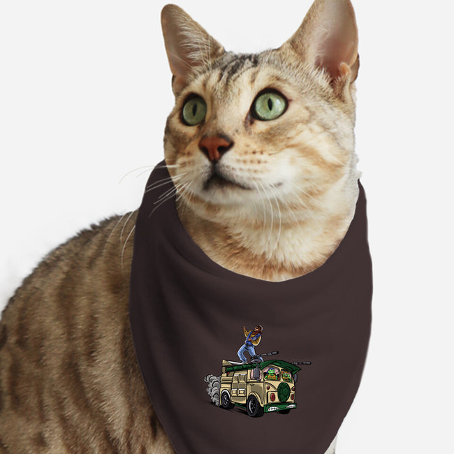 Surfing In The Turtle Van-Cat-Bandana-Pet Collar-zascanauta