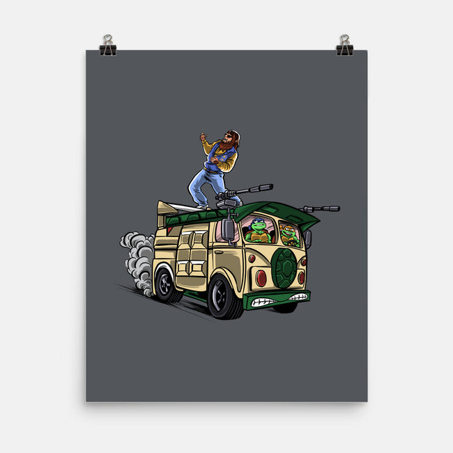 Surfing In The Turtle Van-None-Matte-Poster-zascanauta