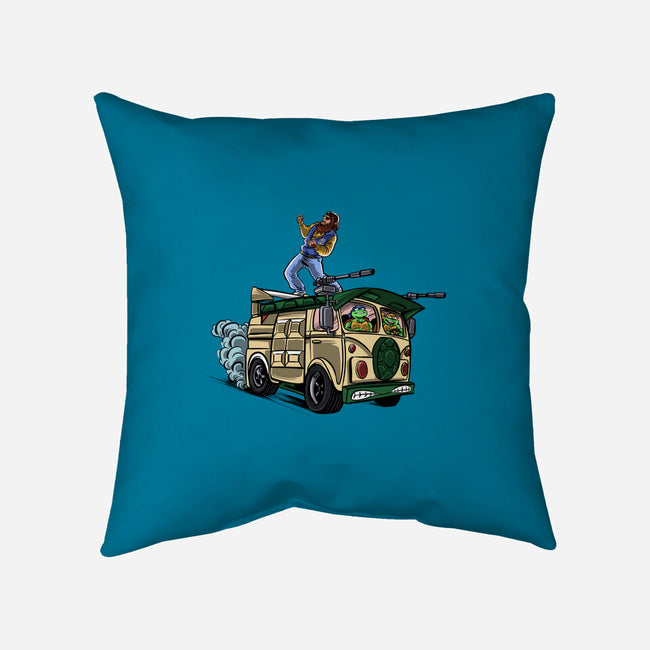 Surfing In The Turtle Van-None-Removable Cover-Throw Pillow-zascanauta