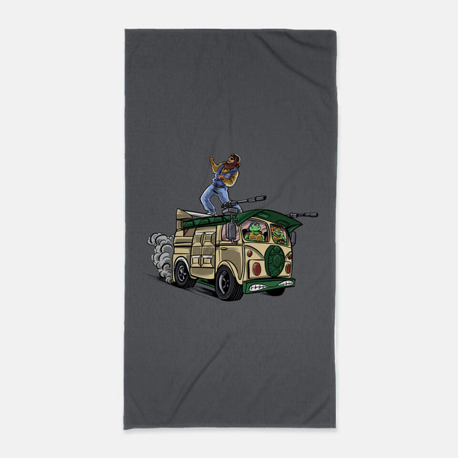 Surfing In The Turtle Van-None-Beach-Towel-zascanauta