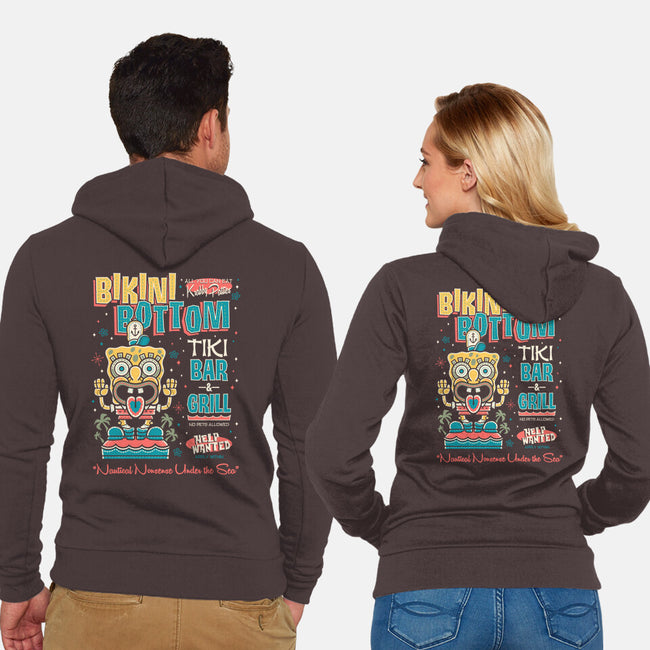 Bikini Bottom Tiki Bar-Unisex-Zip-Up-Sweatshirt-Nemons