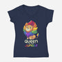 Queen Of The Jungle-Womens-V-Neck-Tee-Geekydog