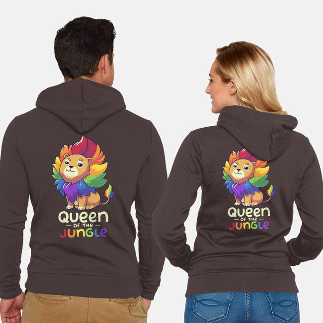 Queen Of The Jungle-Unisex-Zip-Up-Sweatshirt-Geekydog
