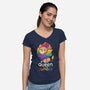 Queen Of The Jungle-Womens-V-Neck-Tee-Geekydog