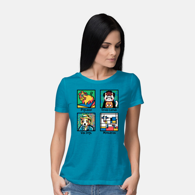 Animal Artists-Womens-Basic-Tee-NemiMakeit
