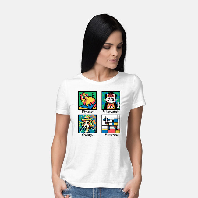 Animal Artists-Womens-Basic-Tee-NemiMakeit