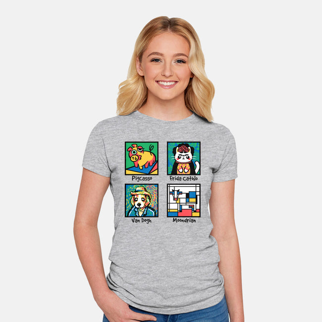 Animal Artists-Womens-Fitted-Tee-NemiMakeit