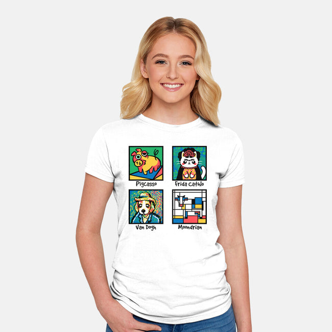Animal Artists-Womens-Fitted-Tee-NemiMakeit