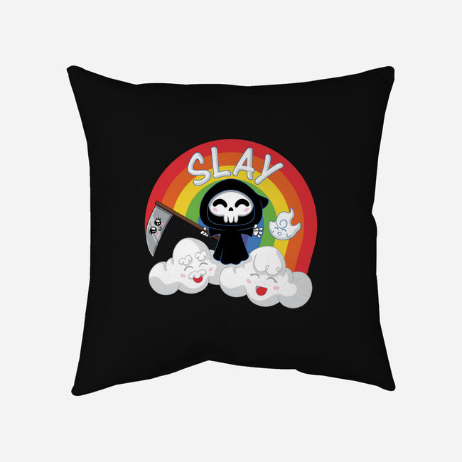 Slay-None-Removable Cover-Throw Pillow-danielmorris1993