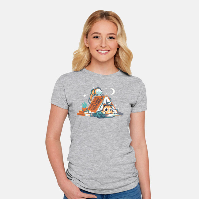 Book Camping-Womens-Fitted-Tee-erion_designs