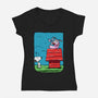 Hello My Friend-Womens-V-Neck-Tee-nickzzarto
