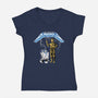 Don't Forget The Droids-Womens-V-Neck-Tee-rocketman_art
