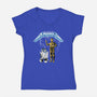 Don't Forget The Droids-Womens-V-Neck-Tee-rocketman_art
