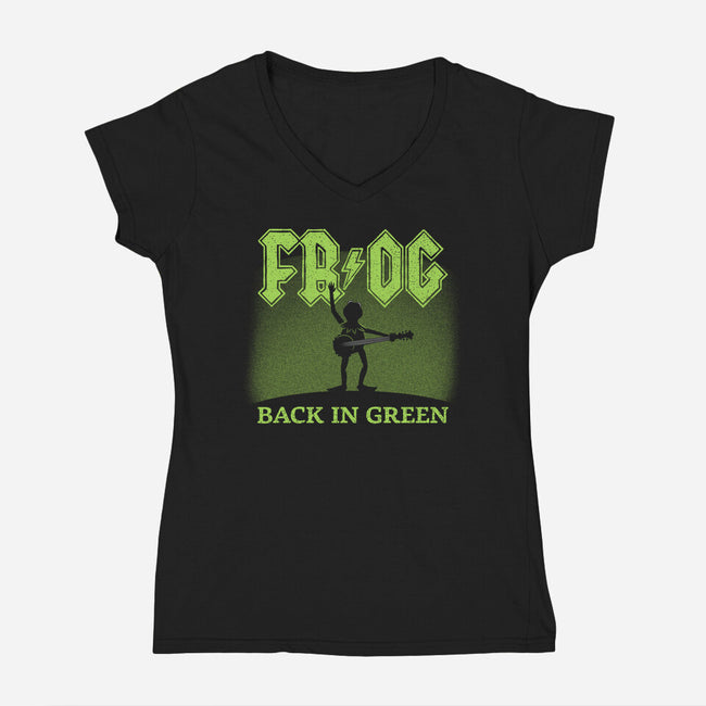 Back In Green-Womens-V-Neck-Tee-dwarmuth