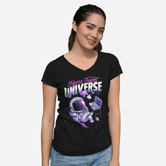 Home Sweet Universe-Womens-V-Neck-Tee-eduely