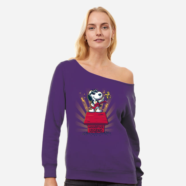 Woodstock Legend-Womens-Off Shoulder-Sweatshirt-erion_designs