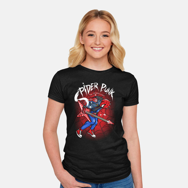 Spider Punk-Womens-Fitted-Tee-joerawks