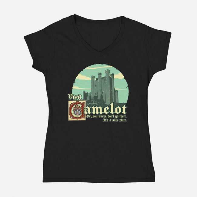 Silly Place-Womens-V-Neck-Tee-daobiwan
