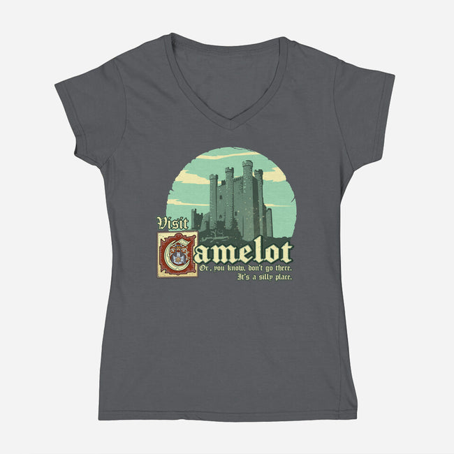 Silly Place-Womens-V-Neck-Tee-daobiwan