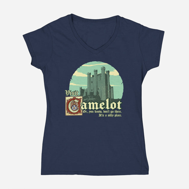 Silly Place-Womens-V-Neck-Tee-daobiwan