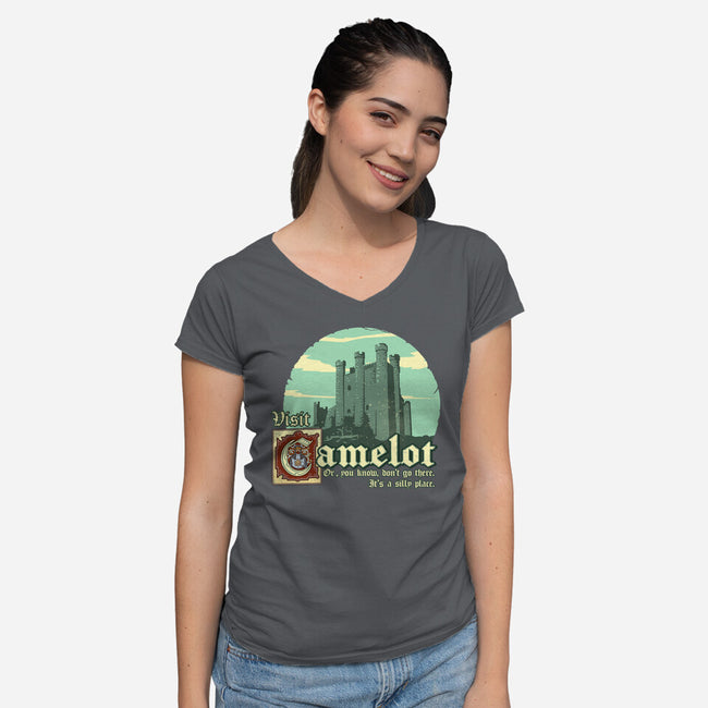 Silly Place-Womens-V-Neck-Tee-daobiwan