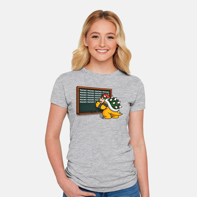 Peaches Repeat-Womens-Fitted-Tee-Raffiti