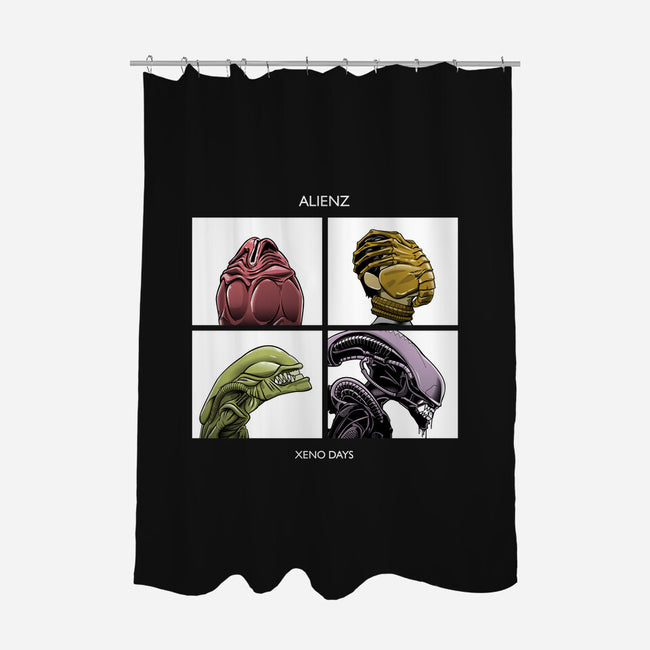 Xeno Days-none polyester shower curtain-boltfromtheblue