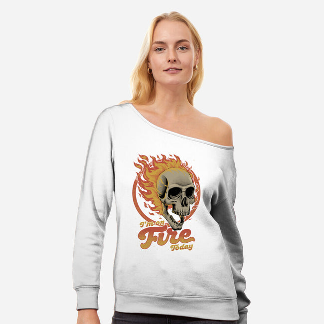 On Fire Today-Womens-Off Shoulder-Sweatshirt-Studio Mootant