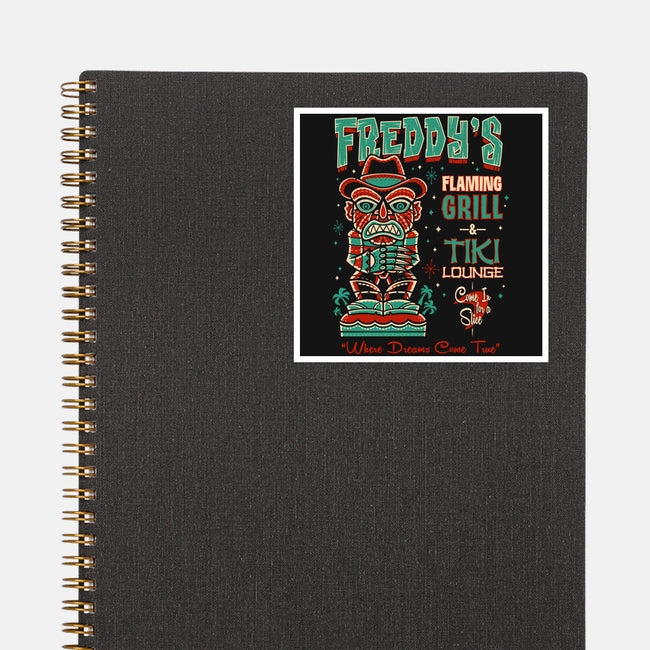 Freddy's Flaming Grill-None-Glossy-Sticker-Nemons