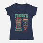 Freddy's Flaming Grill-Womens-V-Neck-Tee-Nemons