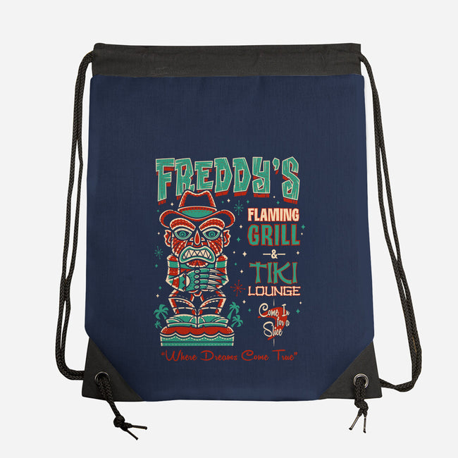 Freddy's Flaming Grill-None-Drawstring-Bag-Nemons