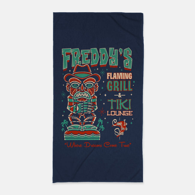 Freddy's Flaming Grill-None-Beach-Towel-Nemons