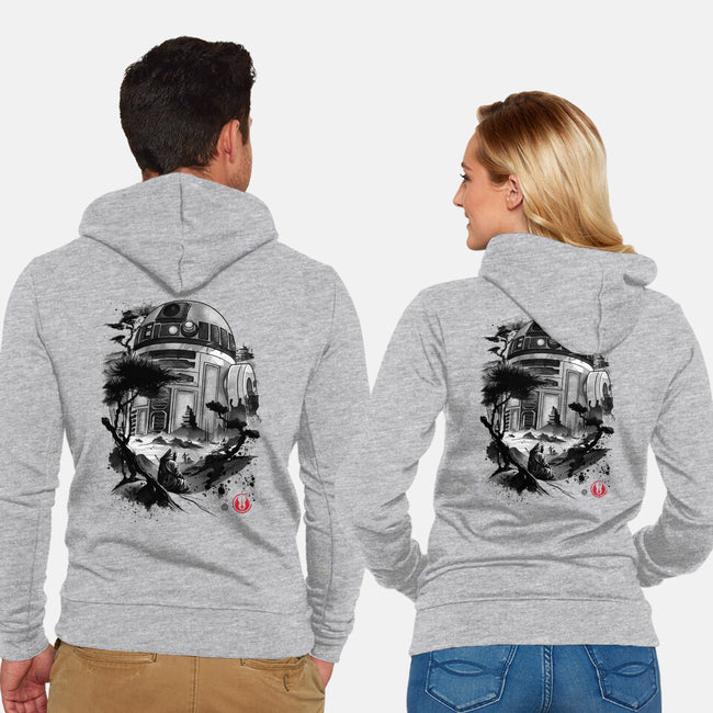 Astromech Droid-Unisex-Zip-Up-Sweatshirt-DrMonekers