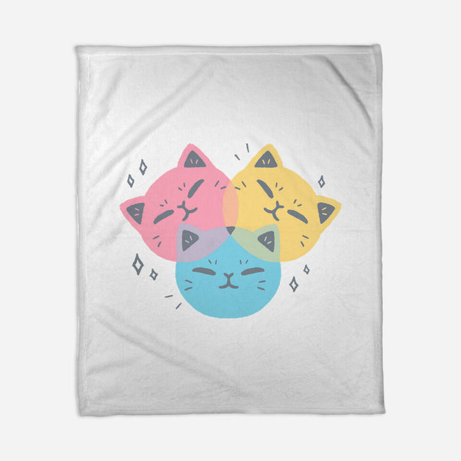 Kawaii CMYK Cat-None-Fleece-Blanket-xMorfina
