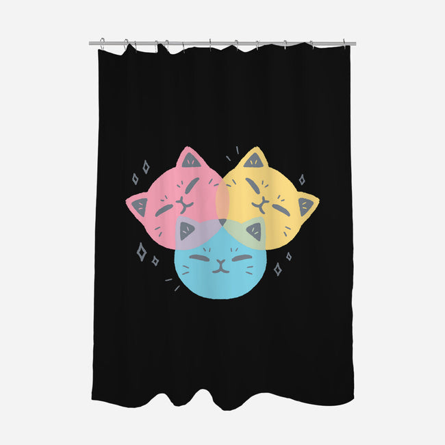 Kawaii CMYK Cat-None-Polyester-Shower Curtain-xMorfina