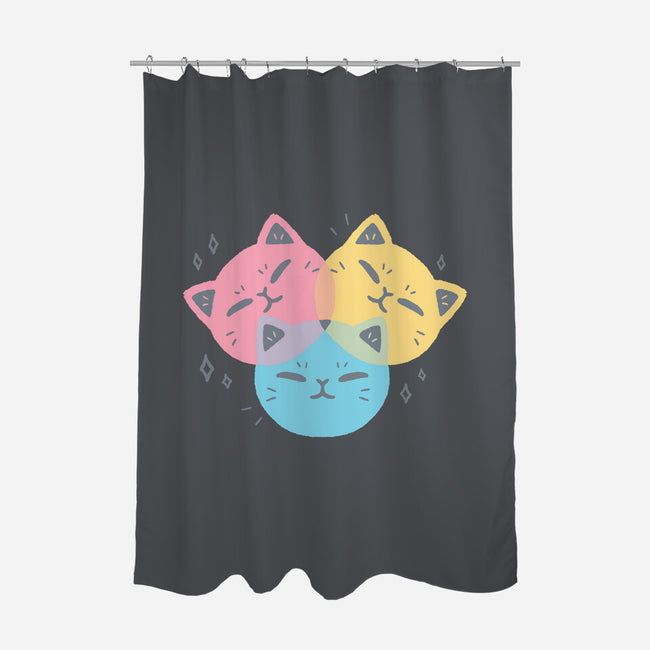 Kawaii CMYK Cat-None-Polyester-Shower Curtain-xMorfina
