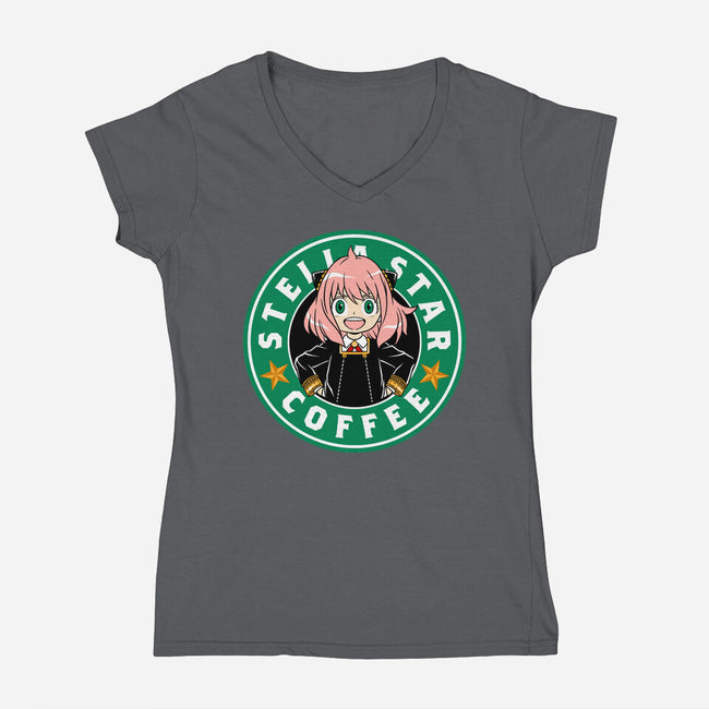 Anya Coffee-Womens-V-Neck-Tee-spoilerinc