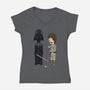 Stupid Duelist-Womens-V-Neck-Tee-pigboom