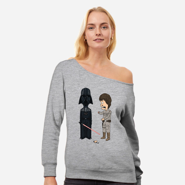 Stupid Duelist-Womens-Off Shoulder-Sweatshirt-pigboom